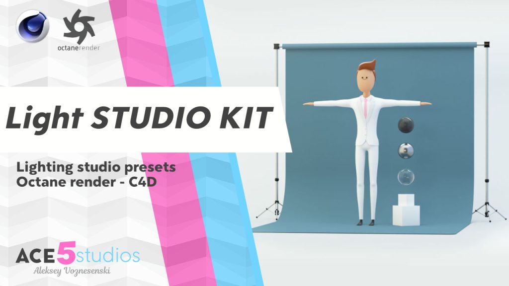 Studio Lighting C4D Rigged pack of stylized characters