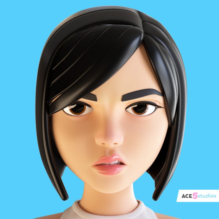 Cartoon stylized character in c4d. Rigged in cinema 4D. ready for animation in cinema4d. Royalty free download. 3d model. Face rig, facial animation. Female, girl, lady, woman Angry