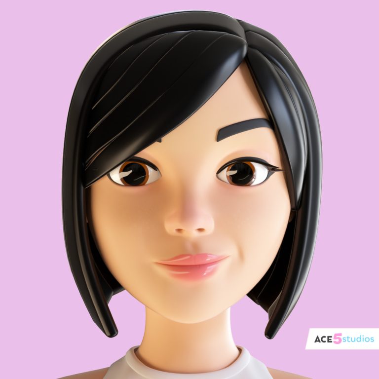 Cartoon stylized character in c4d. Rigged in cinema 4D. ready for animation in cinema4d. Royalty free download. 3d model. Face rig, facial animation. Female, girl, lady, woman. Happy